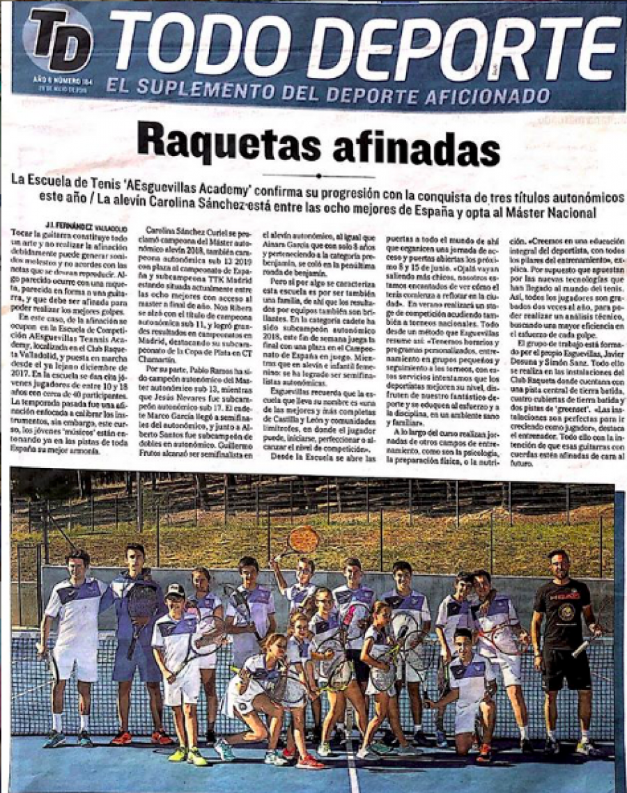 Raquetas afinadas en El Diario de Valladolid